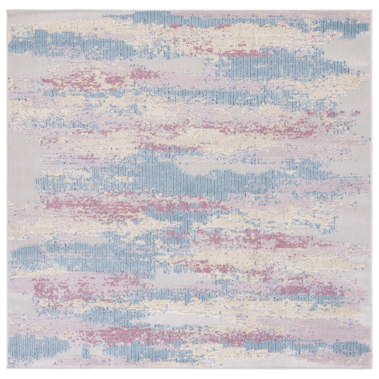 Safavieh Cabana Collection Cbn561J Aqua / Pink Rug Geometric Pattern Area Rug